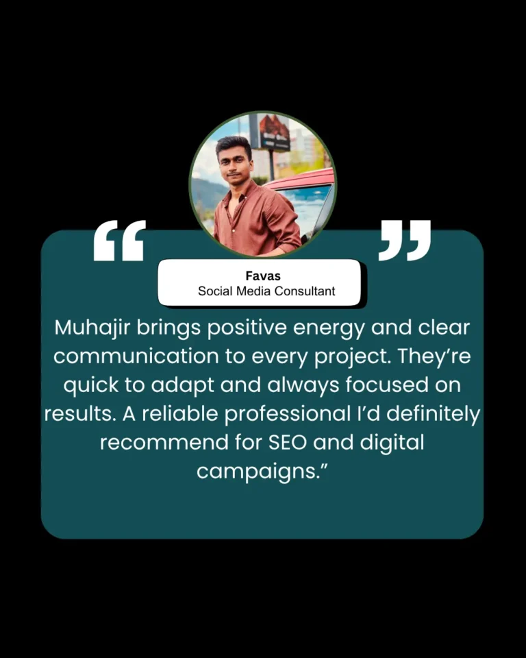 Our website wasn’t showing up on Google before, and we had no idea why. [Your Name] did a complete SEO audit, rebuilt a few pages, and within two months we started getting real traffic and new cus (7)